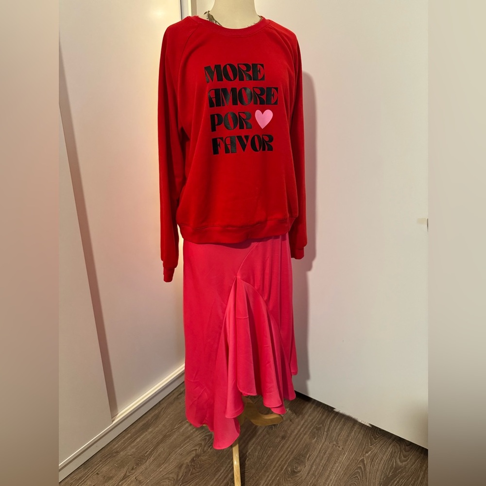 Anthropologie Hot Pink Asymmetrical Skirt
